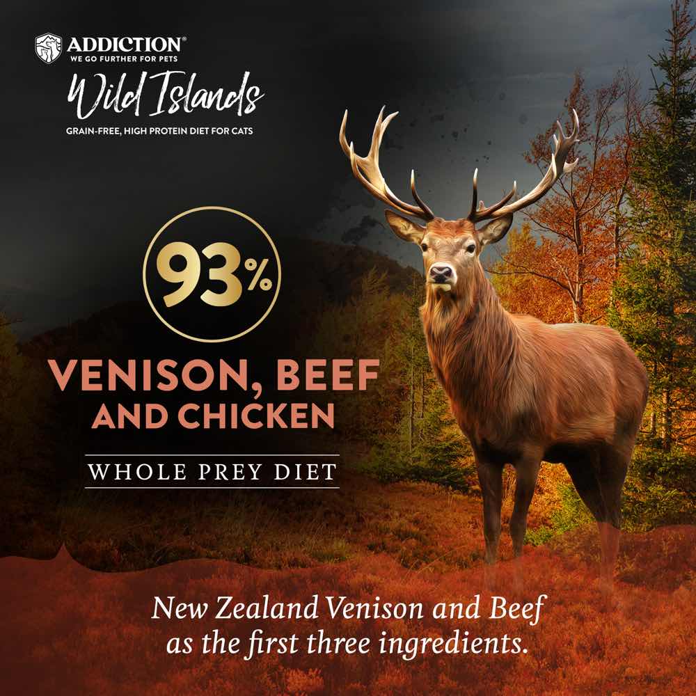 Addiction Wild Islands New Zealand Venison Grain-Free Canned Cat Food 85g