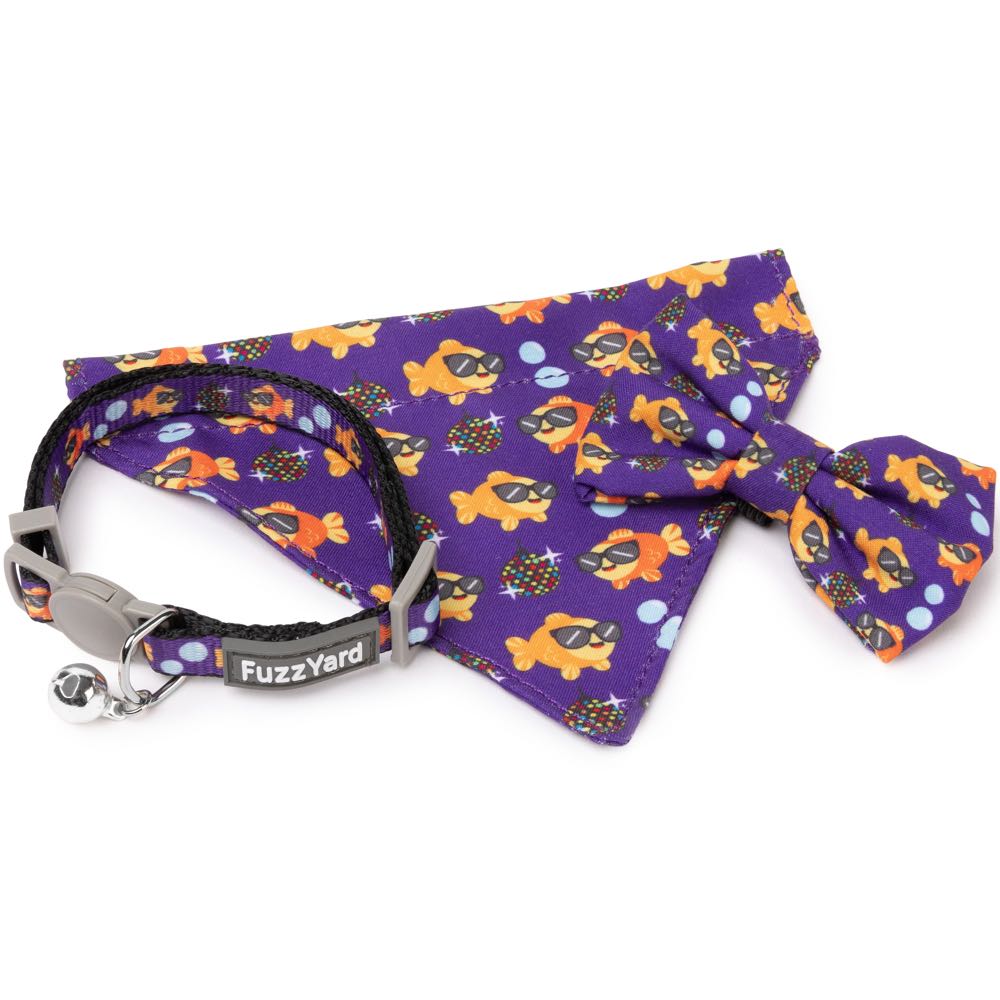 "FuzzYard Cat Collar, Bandana & Bowtie Fashion Pack (Caturday Night Fever)"