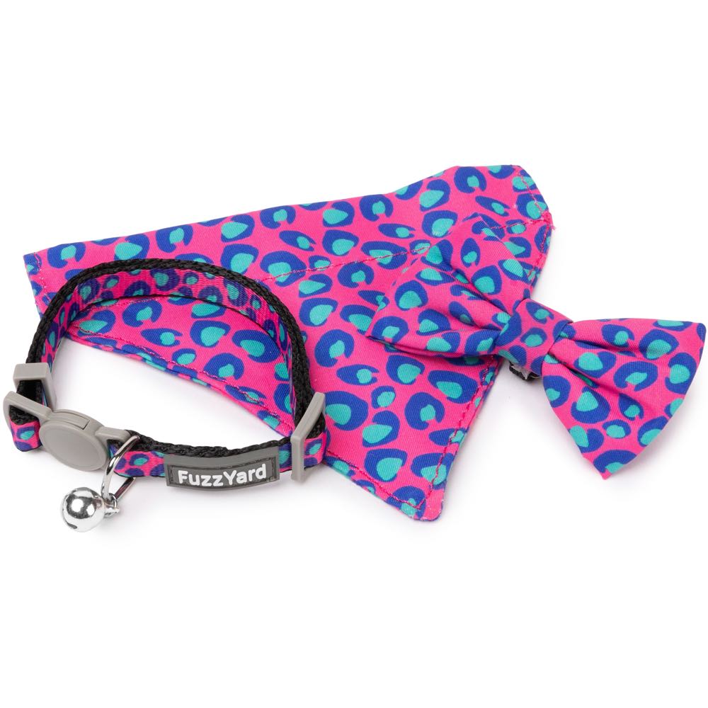 "FuzzYard Cat Collar, Bandana & Bowtie Fashion Pack (Wild One Bubblegum)"