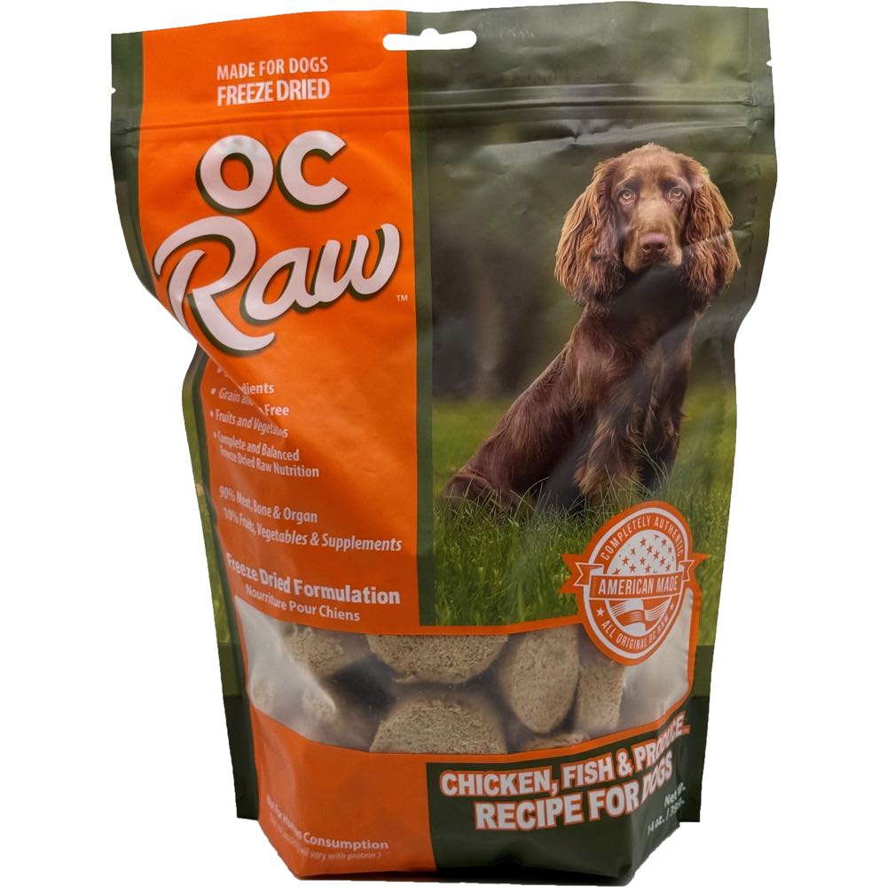 "OC Raw Chicken, Fish & Produce Grain-Free Freeze-Dried Raw Dog Food 14oz"
