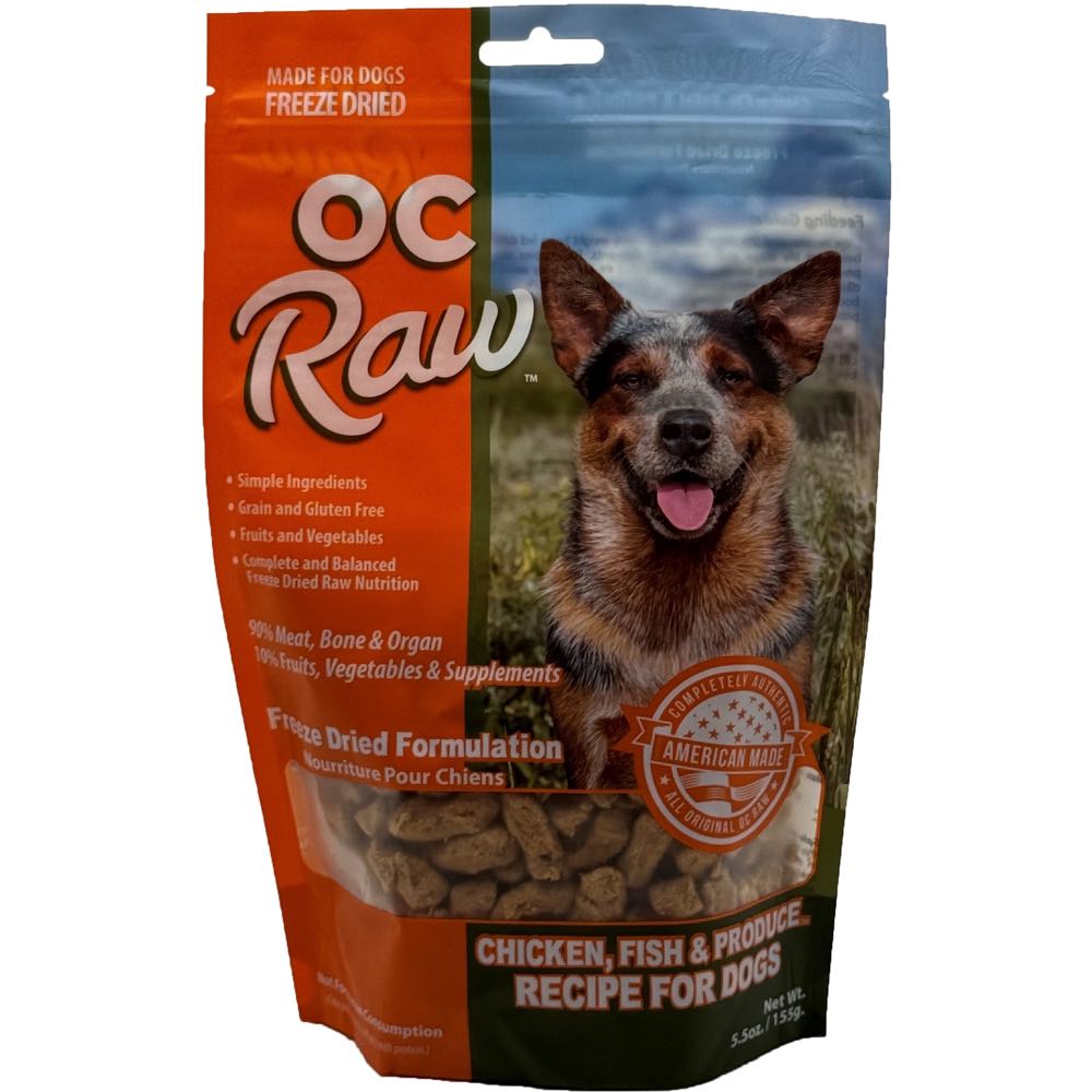 "OC Raw Meaty Rox Chicken, Fish & Produce Grain-Free Freeze-Dried Raw Dog Food 5.5oz"